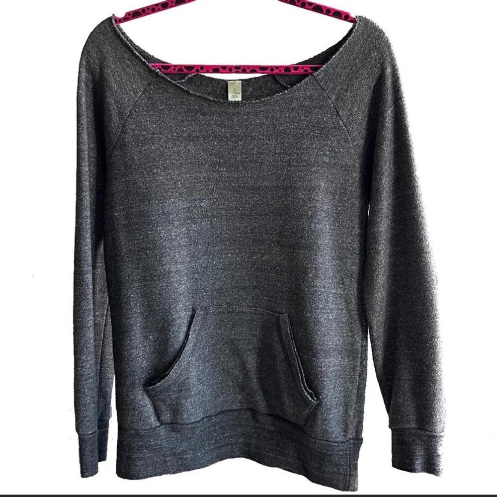 Alternative Apparel Gray Pullover Sweatshirt W. F… - image 1